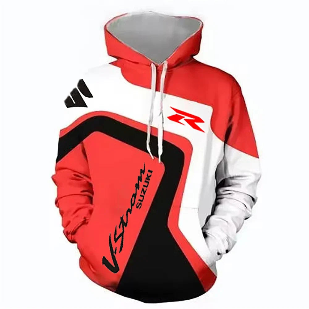 Men's hoodie is a casual and fashionable outdoor sports and motorcycle sportswear for autumn and winter