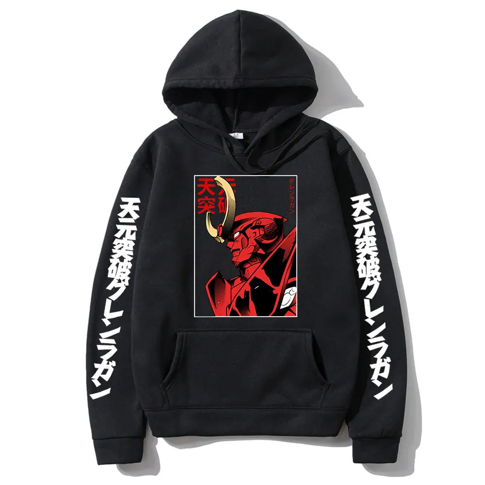 Anime Graphic Print Hoodie Men Loose Oversize Hoodies Vintage Manga Fashion Sweatshirt Pullover