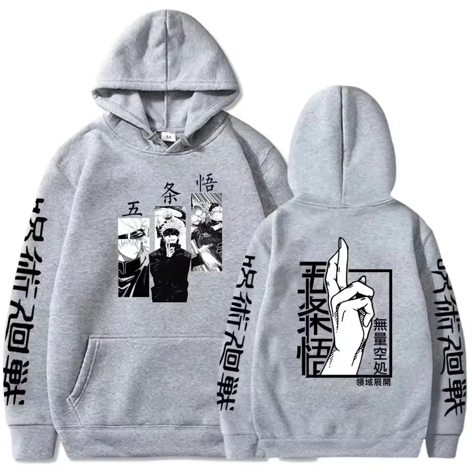Latest anime printed hoodie spell battle hoodie Harajuku autumn and winter streetwear tiger cane Yuren casual hoodie