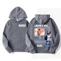Rapper Justin Bieber Tour Graphic Hoodies Men's Clothing Hip Hop Punk Pop Music Sweatshirt Unisex Casual Fleece Oversized Hoodie