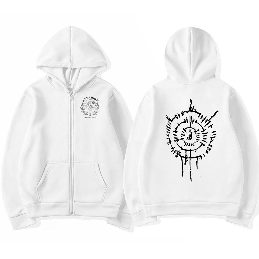 Print Zipper Hoodie Men Casual Fashion Oversized Zip Up Sweatshirt Unisex Coats Pullover Hoody Harajuku Streetwear