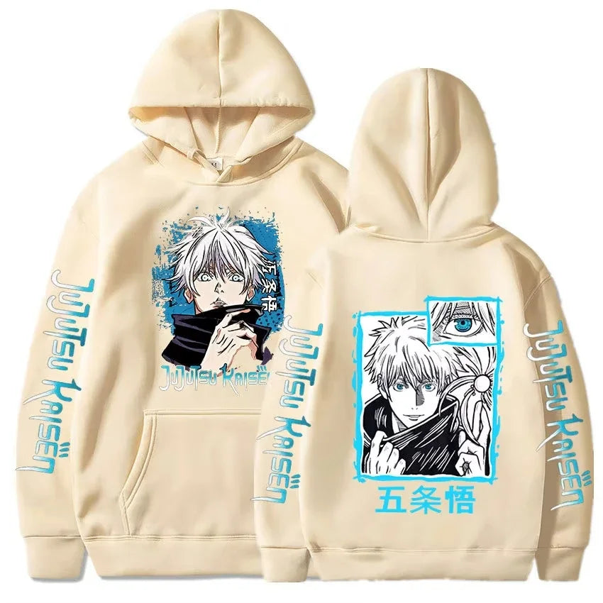 Japan Anime Jujutsu Kaisen Satoru Gojo Hoodie Oversized Unisex Cool Casual Streetwear Street Fashion Pullover Clothing