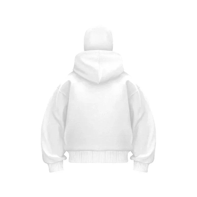 Men Zip Hoodie Winter Warm Casual Sweatshirt Y2K with Hooded Face Mask Zipper Design Sports Jacket Outdoor Activities