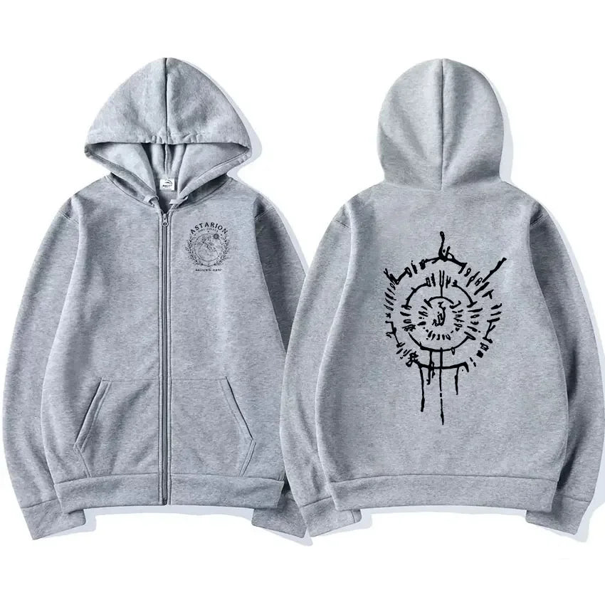 Print Zipper Hoodie Men Casual Fashion Oversized Zip Up Sweatshirt Unisex Coats Pullover Hoody Harajuku Streetwear