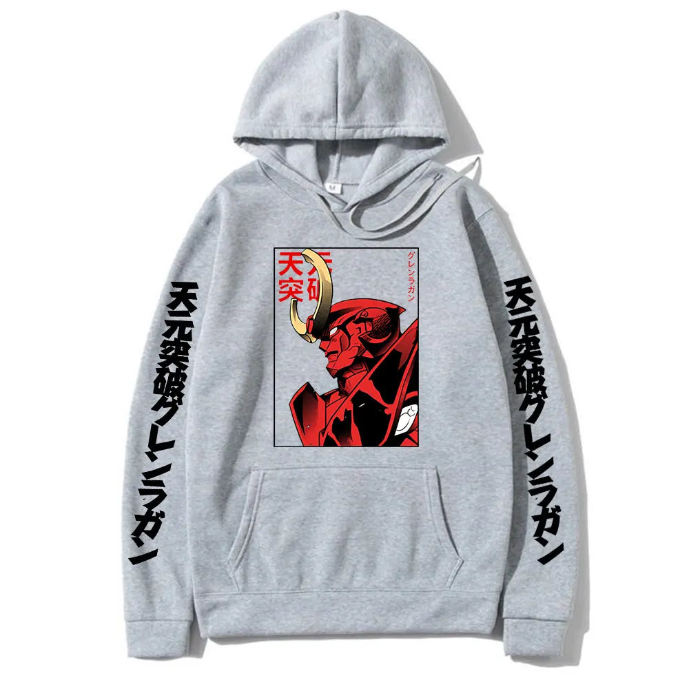Anime Graphic Print Hoodie Men Loose Oversize Hoodies Vintage Manga Fashion Sweatshirt Pullover