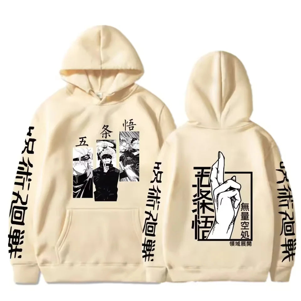 Latest anime printed hoodie spell battle hoodie Harajuku autumn and winter streetwear tiger cane Yuren casual hoodie