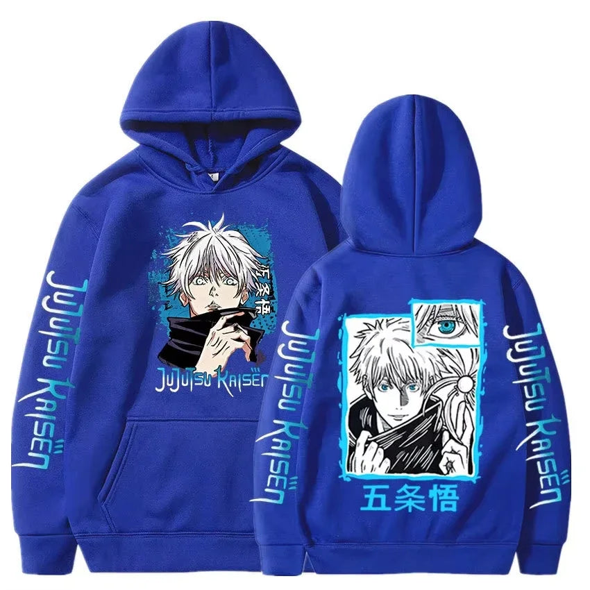 Japan Anime Jujutsu Kaisen Satoru Gojo Hoodie Oversized Unisex Cool Casual Streetwear Street Fashion Pullover Clothing