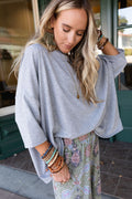 The Nest Cozy Cool Oversized Tee - Heather Gray