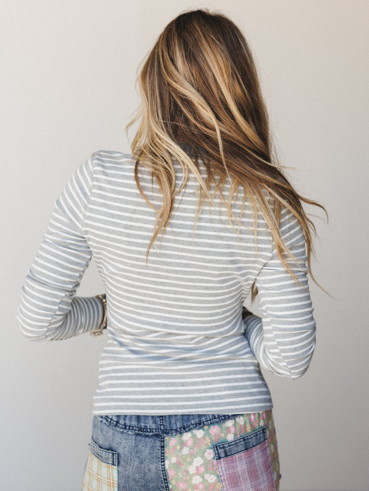 Fieldtrip Stripe Top - Heather Gray