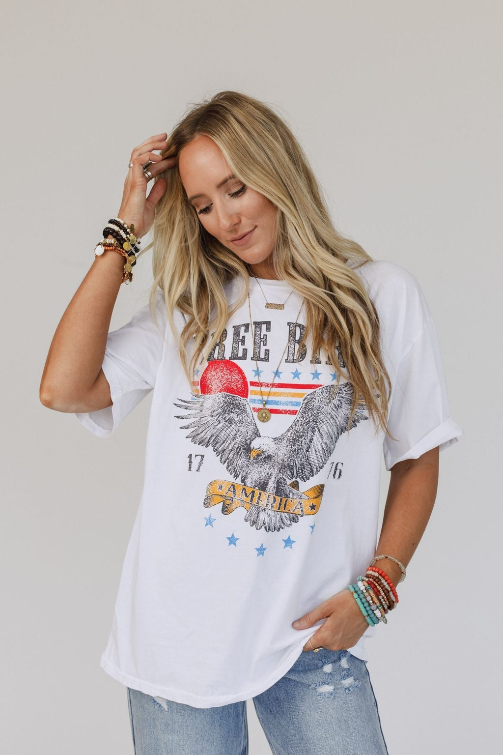 Free Bird America Graphic Tee - White