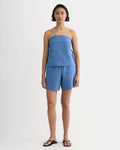 The Seersucker Tube Top | Soft Cobalt