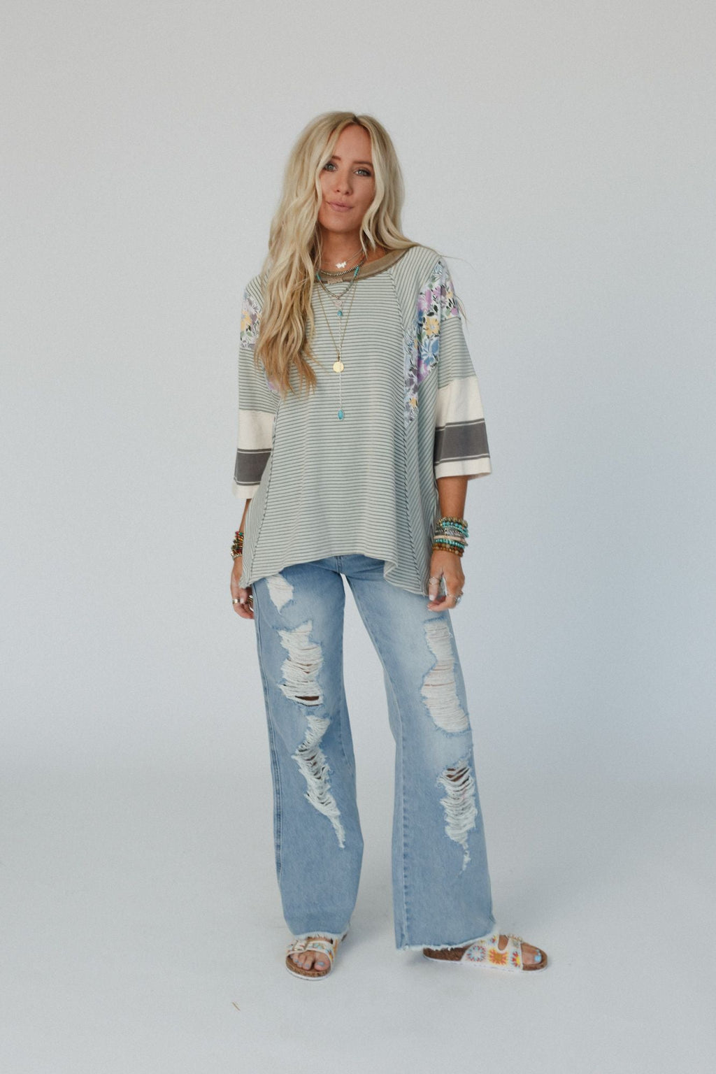 Britt Patchwork Top - Mint