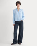 Shrunken Top in Washable Silk | Open Air Blue