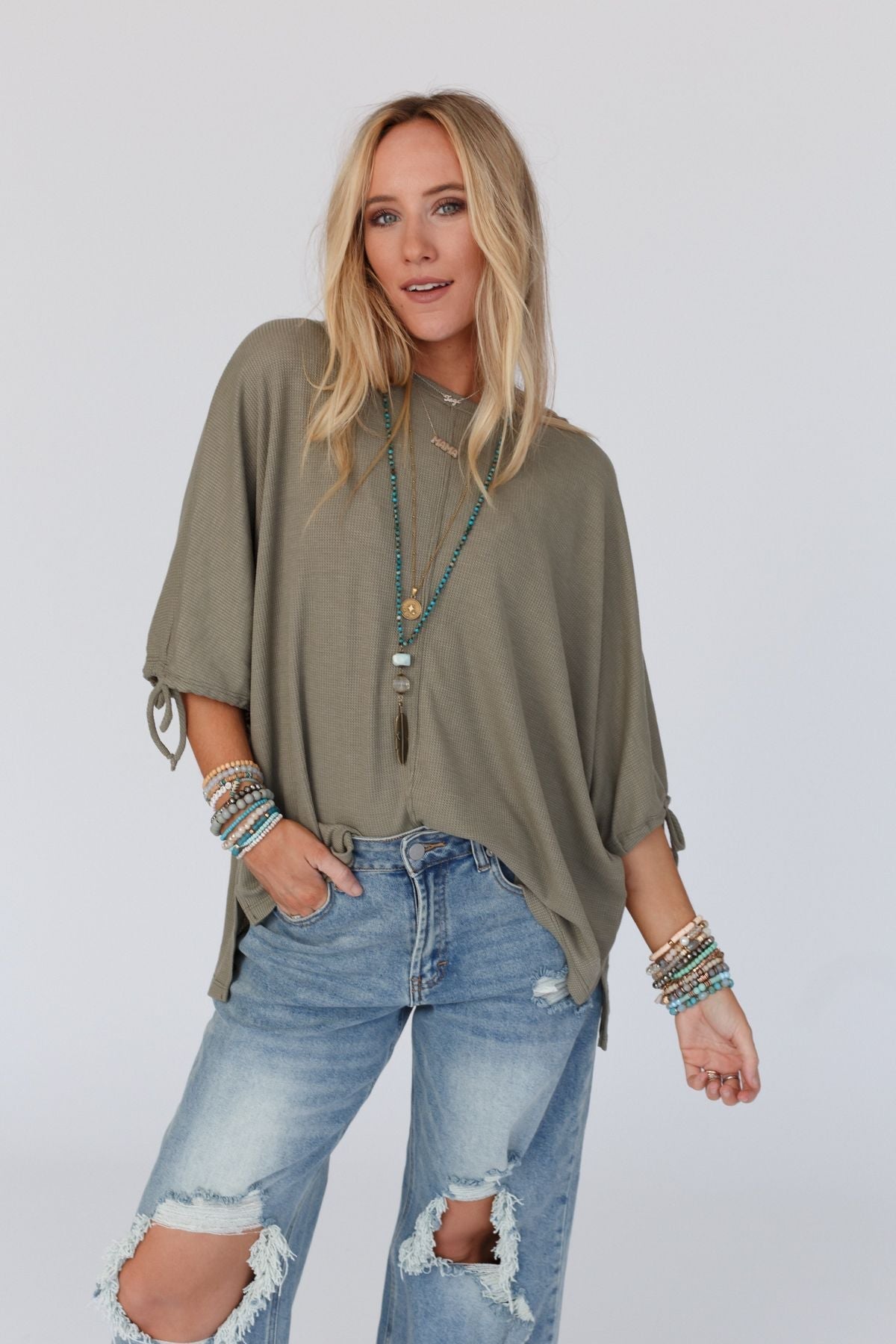The Nest Little Lark Puff Sleeve Tee - Olive