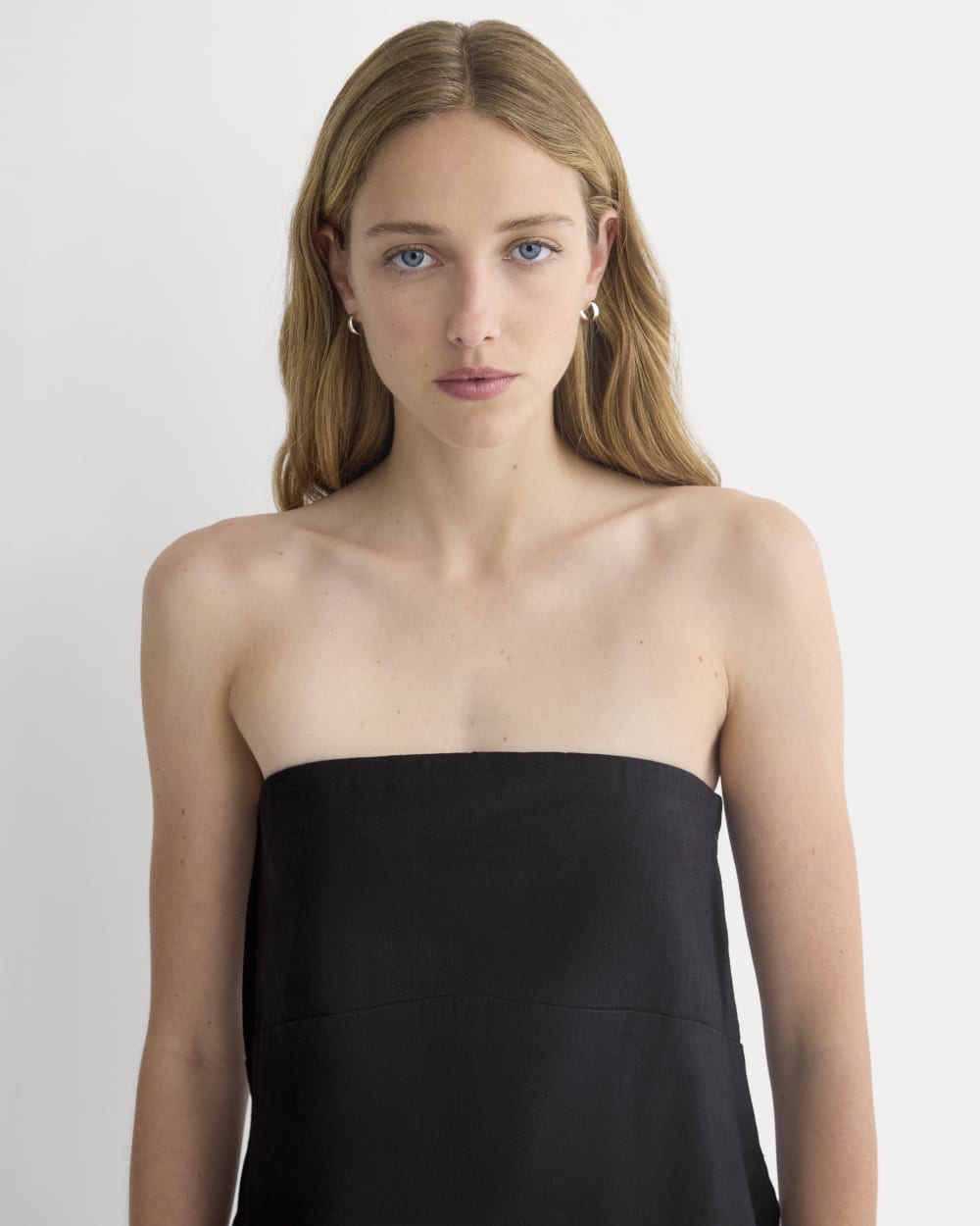 Tube Top in Stretch Linen | Black