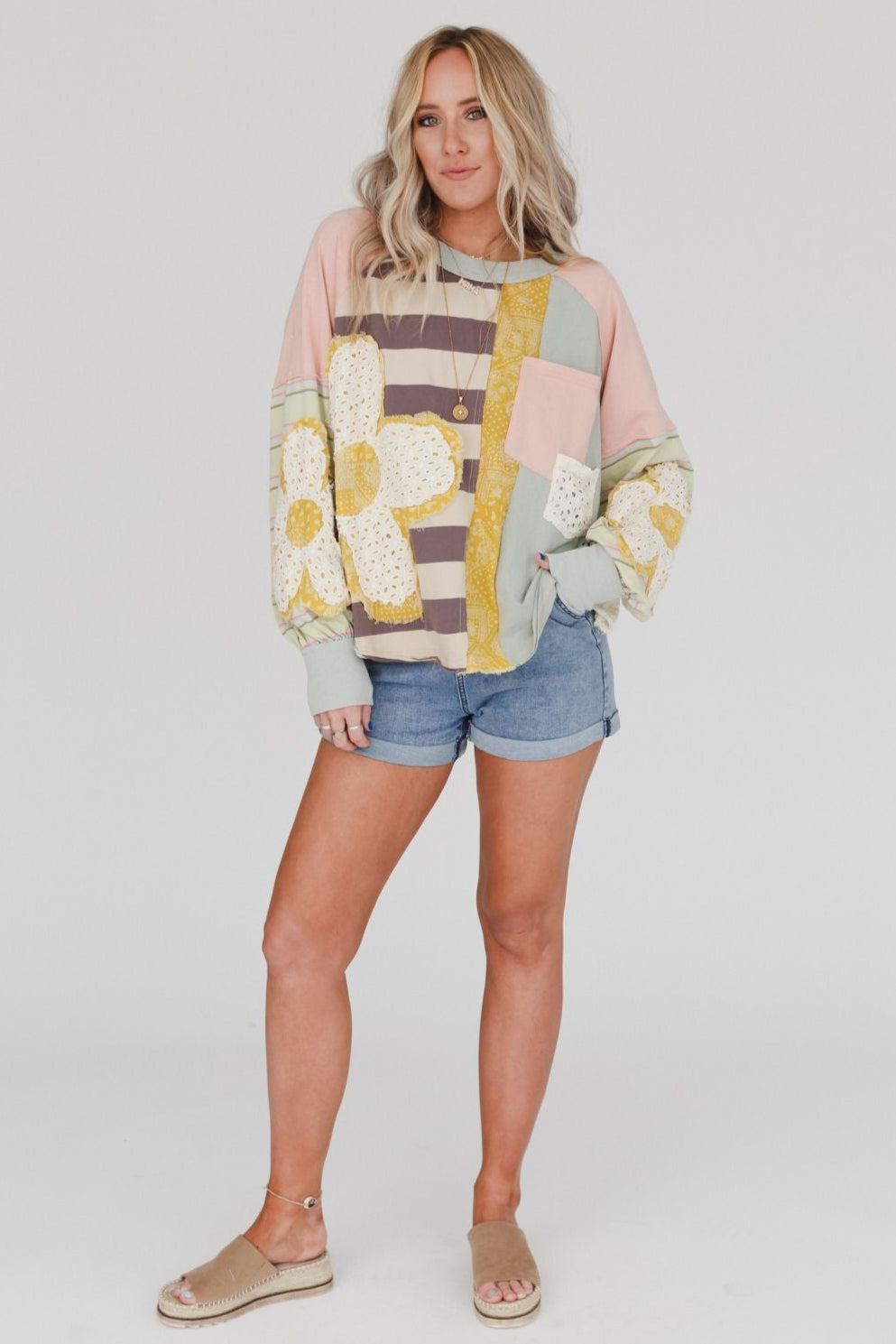 Daisy Darling Patchwork Top - Pink