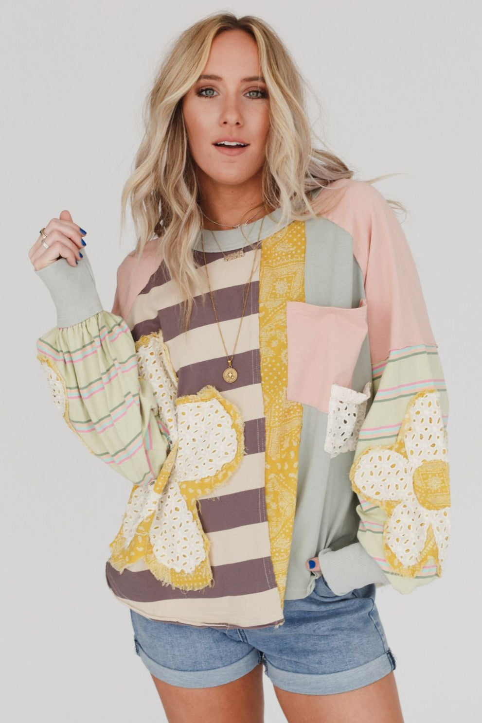 Daisy Darling Patchwork Top - Pink